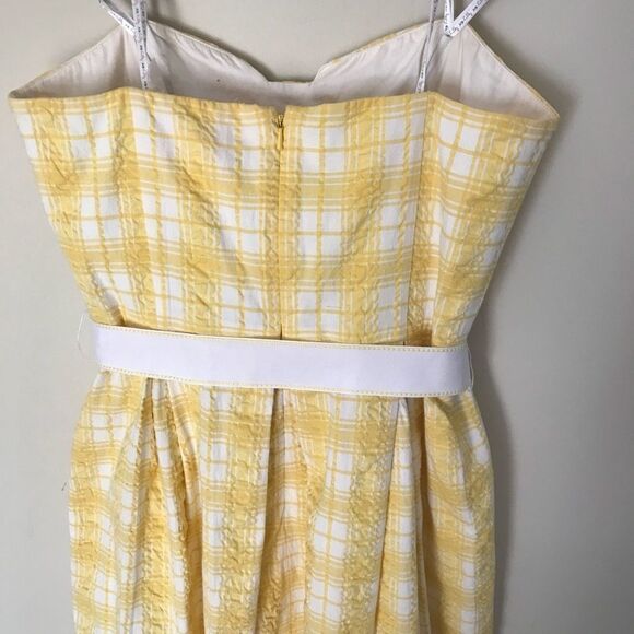 Lilly Pulitzer Sz 8 Yellow white Checked strapless - Picture 5 of 7